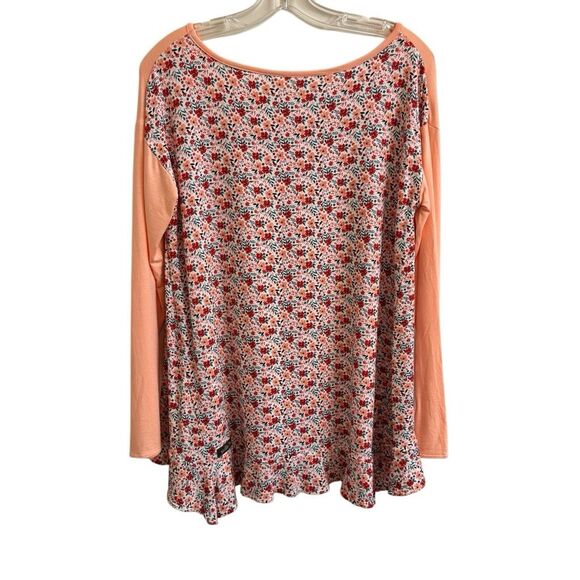 Matilda Jane Sing It Out Pink Peach Floral Swing Ruffle Tunic Top Size Small - Picture 3 of 6